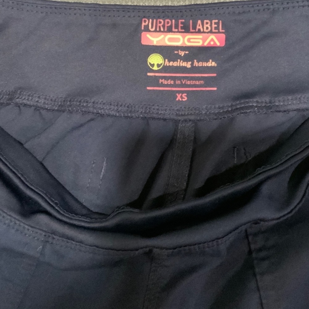 Healing Hands Purple Label Yoga Scrub Pants Navy Blue Cargo Medical XS - Picture 3 of 3
